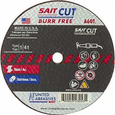 UNITED ABRASIVES-SAIT 23041 Abrasive Cut Off Wheel 3/8 Connect. A60T