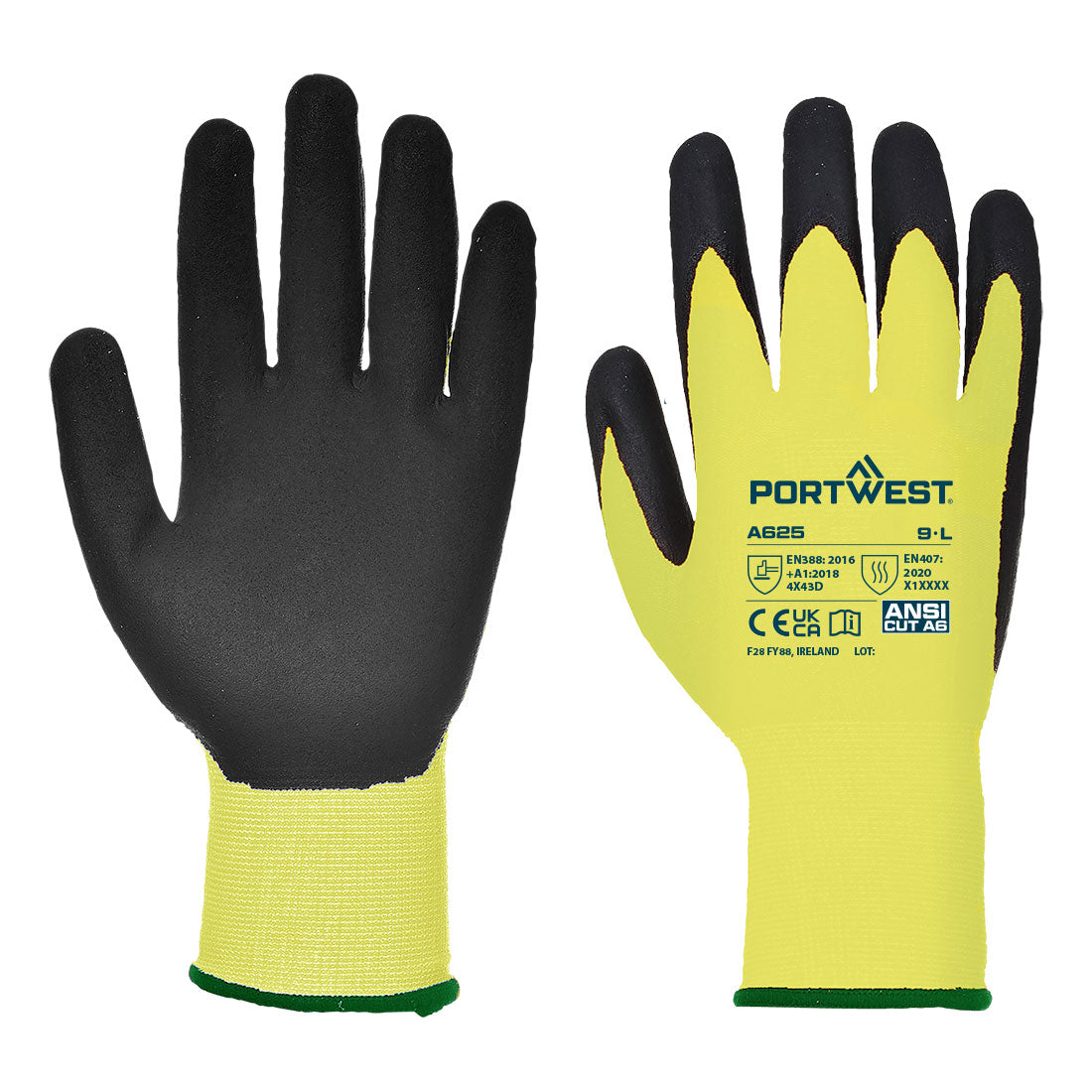 Portwest A625 Cut D13 PU Hi - Vis Glove