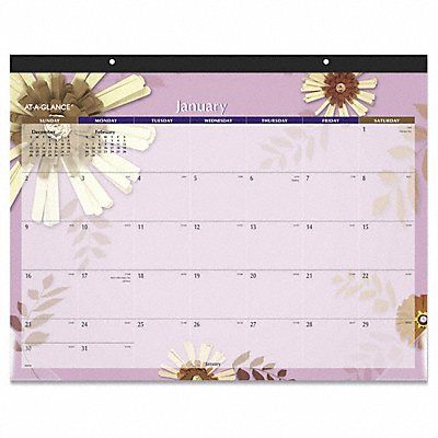 AT-A-GLANCE 5035 Desk Calendar Floral 22 X17