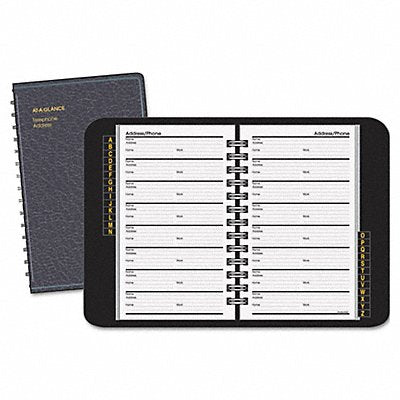 AT-A-GLANCE 8001105 Telephone/Address Book 4-7/8 X8 Black