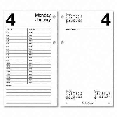 AT-A-GLANCE AAGE21050 Desk Calendar Refill Daily 4-1/2x8 White