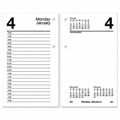 AT-A-GLANCE AAGE71750 Desk Calendar Refill Daily 3-1/2x6 White