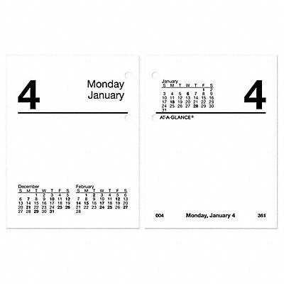 AT-A-GLANCE AAGE91950 Desk Calendar Refill Daily 3x3-3/4 White
