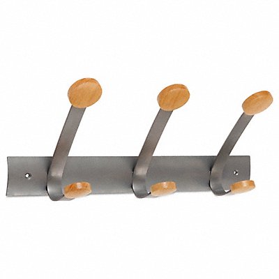 ALBA PMV3 Coat Rack 3 Hook Wood/Steel