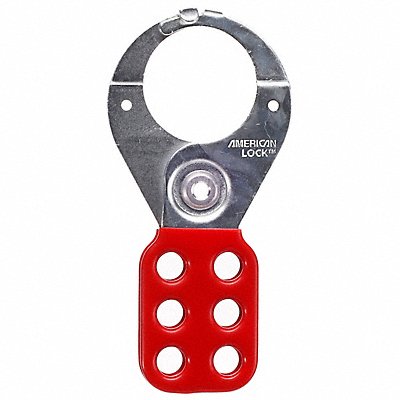 AMERICAN LOCK ALO802 Lockout Hasp Standard Red Steel 5in. L