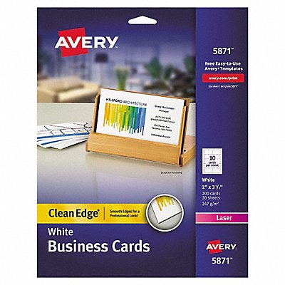 AVERY 5871 Laser Business Cards 2x3.5 White PK200