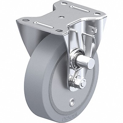 GRAINGER BGEV160KTMRSG Plate Caster Rigid Rubber 7 11/16 H