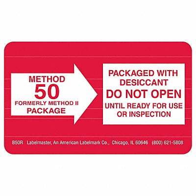 LABELMASTER B50R Method 50 Label 2-1/2 H 1-1/2 W PK1000