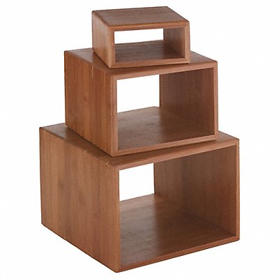 AMERICAN METALCRAFT BAMRD2 Riser Set 5 in 7 in 9 in W Dark Bamboo