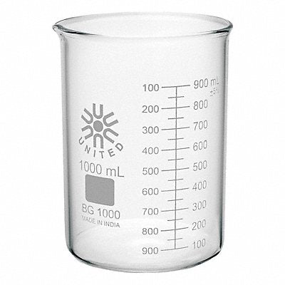 GRAINGER BG10001000 Beaker 1 L 0 PK6