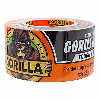 GORILLA 106425 Duct Tape Black 2 7/8 in x 25 yd 17 mil