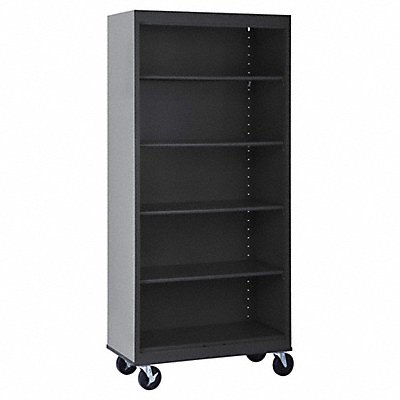 ATLANTIC METAL BM4036187209 Mobile Bookcase Steel 5 Shelf Black