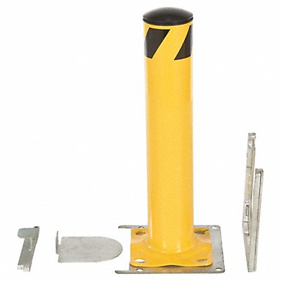 VESTIL BOLPP7255 Bollard 82 in H Yellow Carbon Steel