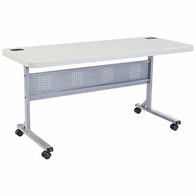 NATIONAL PUBLIC SEATING BPFT2460 Mobile Flip Top Seminar Table Grey 60 W