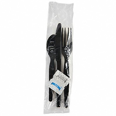 GRAINGER BWKFKTNSHWPSBLA Disp Cutlery Set BK Heavy Weight PK250