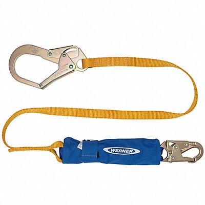 WERNER C311200 Decoil Single Leg Lanyard Dcell Sho 6ft