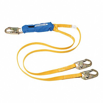 WERNER C411100 Decoil Twinleg Lanyard Dcell Shock 6ft
