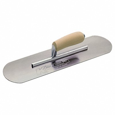 KRAFT TOOL CF438 Pool Trowel 16 L Carbon Steel Round