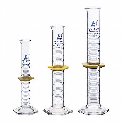 EISCO SCIENTIFIC CH196047 Graduated Cylinder Set Hexagonal Clear
