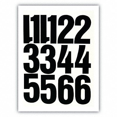 CHARTPAK 1193 Press-On Numbers Vinyl 4 Black PK23