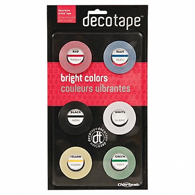 CHARTPAK DEC001 Decorative Tape 1/8x324 Assorted PK6