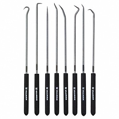 ULLMAN CHP8L Hook/Pick Set Steel Knurled 9 3/4 L PK8