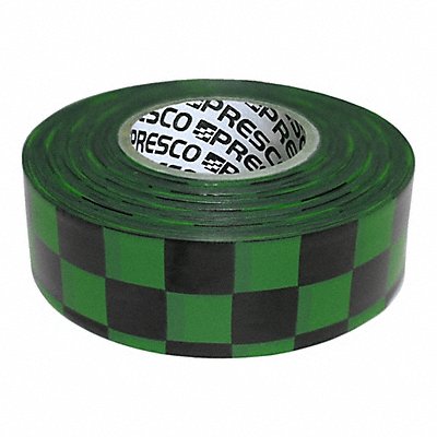 GRAINGER CKGBK200 Flaging Tape Blck/Grn 300 ft L 1 3/16 in