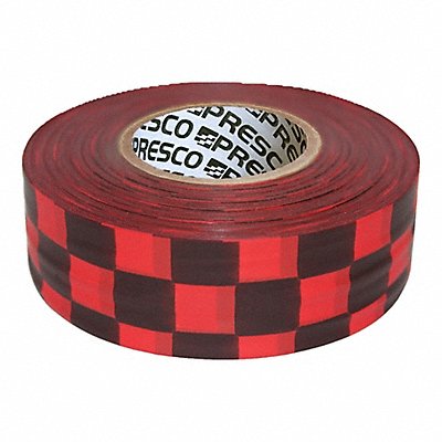 GRAINGER CKRBK200 Flaging Tape Blck/Red 300 ft L 1 3/16 in