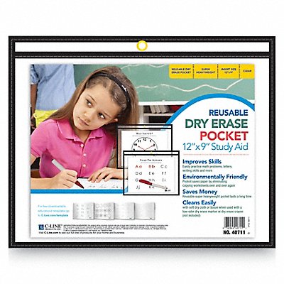 C-LINE 40711 Pocket Dry Erase 9 x 12 Black