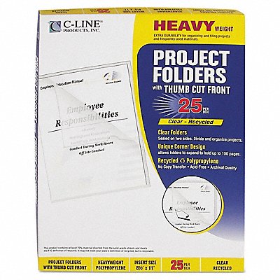 C-LINE 62127 Project Folder Jacket Clear PK25