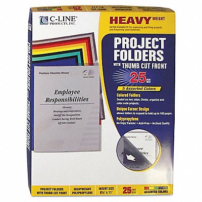 C-LINE 62130 Project Folders Assorted PK25