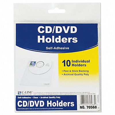 C-LINE 70568 Self-AdhesiveCardHolders PK10