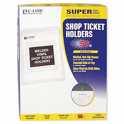C-LINE 80912 Shop Ticket Holder Vinyl 9x12 PK50