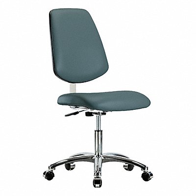 GRAINGER BRCLRVDHCHMBCRCC8546 Clean Room Chair Vinyl Desk Height Cast Blu