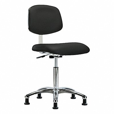 GRAINGER BRCLRVMBCHCRNFRG8540 CR Vinyl Chair Chrome Med Glides Blk