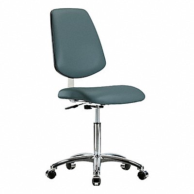 GRAINGER BRCLRVMBCHMBCRNFCC8546 Clean Room Chair Vinyl Medium Bench Height Cast Blue