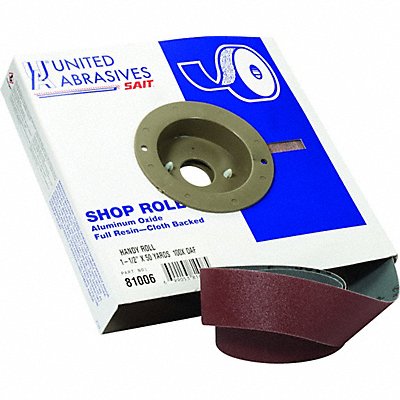 UNITED ABRASIVES-SAIT 80806 Abrasive Roll 1-1/2 Wx150 ft L 80G J