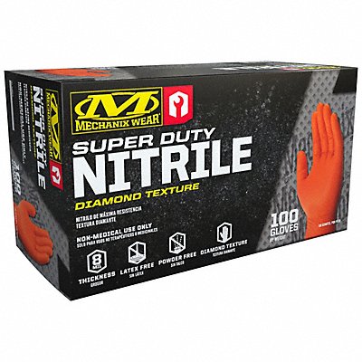 MECHANIX WEAR D0109012100 Disposable Gloves Orange 8 L 2XL PK100