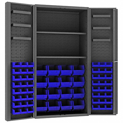 DURHAM MFG DC36642S6DS5295 K4909 Bin Cabinet 72 x36 x24 Grey 64BlueBns
