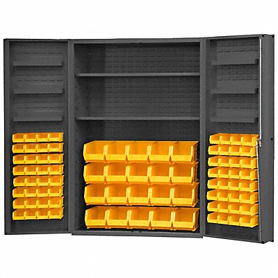 DURHAM MFG DC48842S6DS95 K4912 Bin Cabinet 72 x48 x24 Grey 84YellowBns