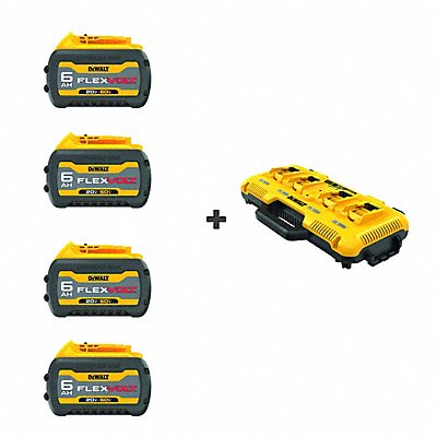 DEWALT 4DCB6061DCB104 Batteries 60V Flexvolt 6.0Ah Charger PK4