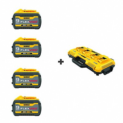 DEWALT 4DCB6091DCB104 Batteries 60V Flexvolt 9.0Ah Charger PK4