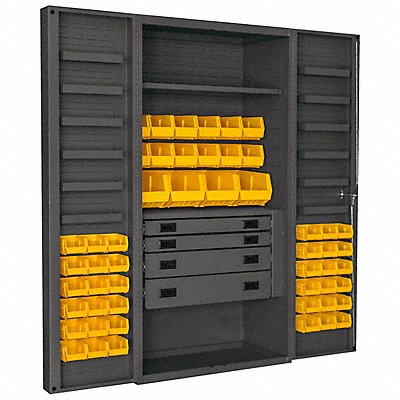 DURHAM MFG DCBDLP524RDR95 K4933 Bin Cabinet Grey 72 x36 x24 52YllwBns