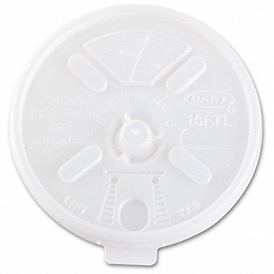 DART 16FTLS Disp Hot Cup Lid 12 oz-24 oz PK1000