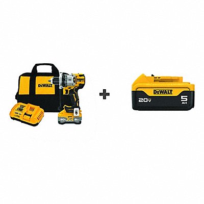 DEWALT DCD1007WW1DCB205 MAX XR HAMMER DRILL - KIT 20V