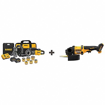 DEWALT DCE700X2KDCG440B Pipe Threading Machine w/ Bonus Grinder