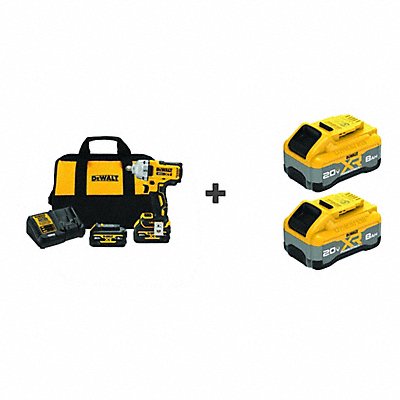 DEWALT DCF891GP2DCB21082 DEWALT IMPACT WRENCH BONUS BATTERY 2PK