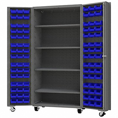 DURHAM MFG DCM36BDLP964S5295 Heavy Duty Mobile Bin Cabinet Blue
