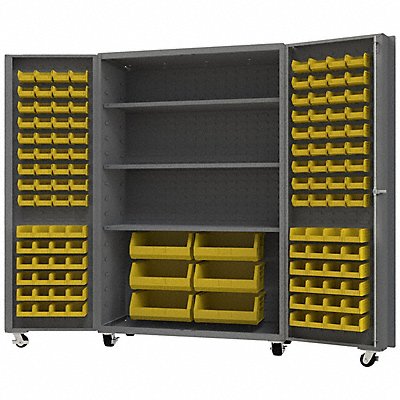 DURHAM MFG DCM48BDLP1263S95 Heavy Duty Mobile Bin Cabinet Yellow