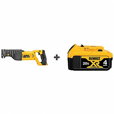 DEWALT DCS380BDCB204 Cordless Recip Saw 3000SPM 20VDC Battery